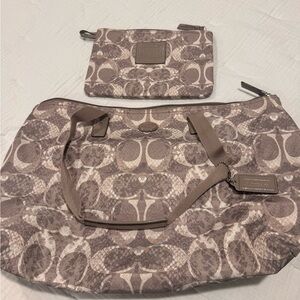 Coach packable tote with pouch